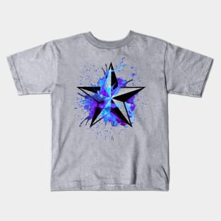 Nautical Splash Star - Blue/ Purple Kids T-Shirt